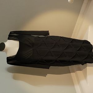 Women's Alex Evenings Crepe Creepy Stretch Black dress, 16W, Plus